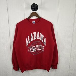 Vintage 90's University of Alabama Crimson Roll Ride Seal Graphic Crewneck Large